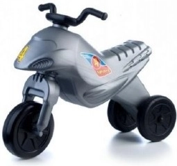 Trehjulet løbecykel Super Bike, sølv, 44 cm