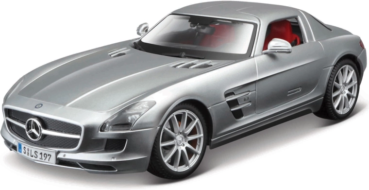Maisto Mercedes-Benz SLS AMG sølvfarvet model 1:18