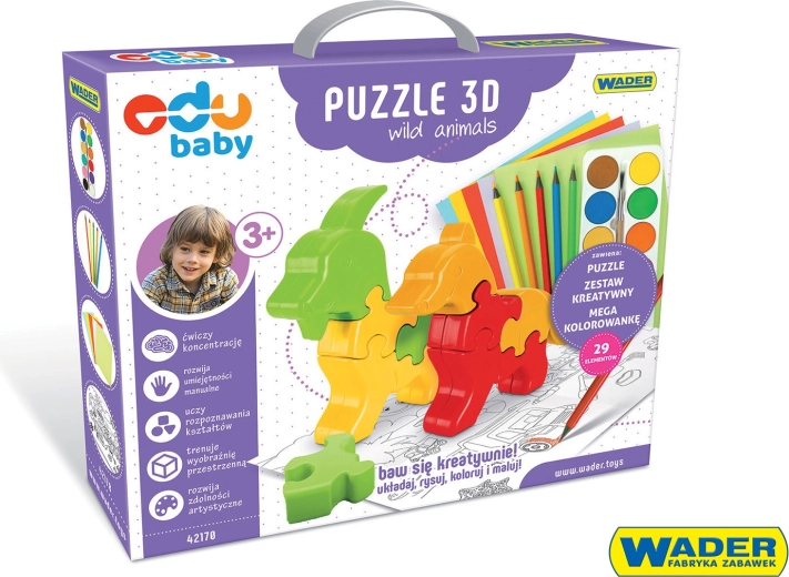 Edu Baby 3D-puslespil – vilde dyr