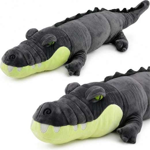 Realistisk plys-krokodille grå 90 cm - 1 stk.