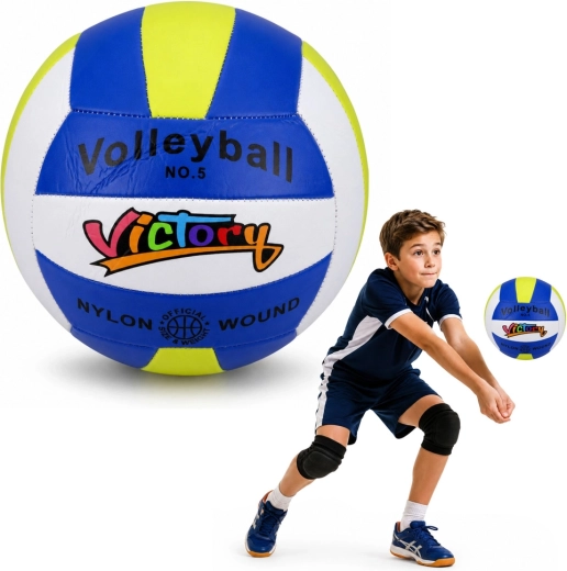 Trænings-volleyball bold blå-hvid-gul, størrelse 5 (22 cm)