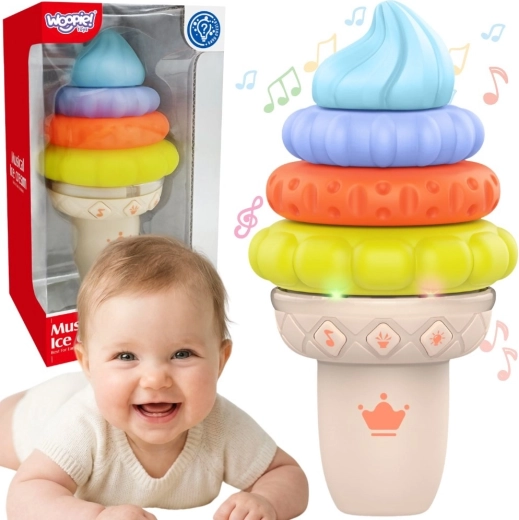 Musikalsk isvaffel WOOPIE – sansepuzzle med lyd og lys (5 dele)