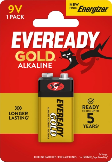 Energizer Eveready Gold 9V alkalisk batteri