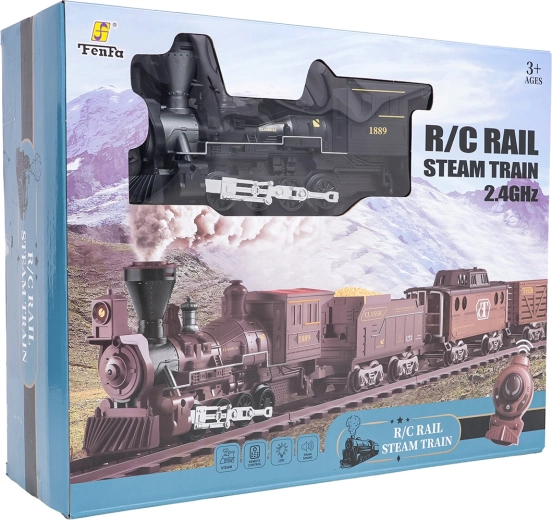 Retro togbane med røg, lys og lyd 172 cm