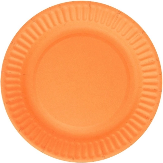 Orange papirtallerkener, 6 stk.