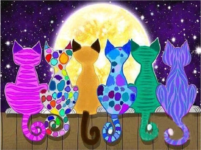 Diamantmaleri katte 30 × 40 cm