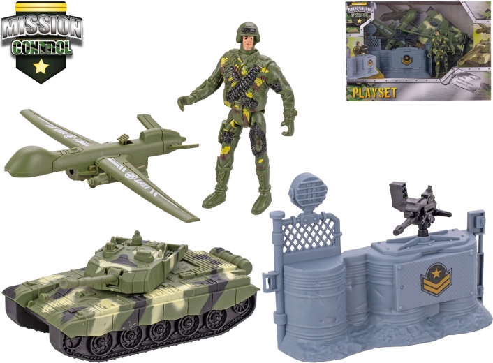Mission Control tank med tilbehør 18,5 cm – legesæt