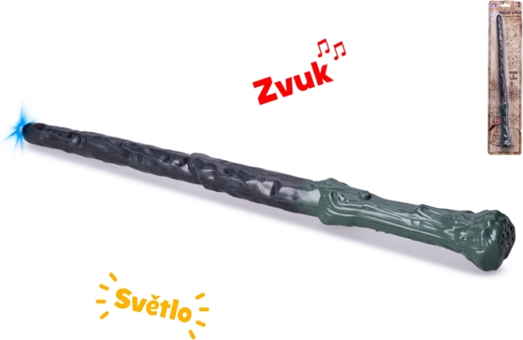 Tryllestav med lys og lyd 36 cm – grøn
