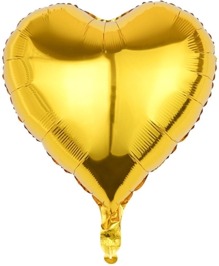 Folieballon hjerte guld 45 cm