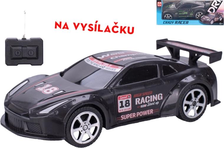 R/C racerbil 18 cm med fjernbetjening 27 MHz