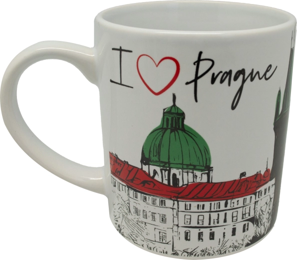 Hvid keramisk kop med print 250 ml – Top Prag