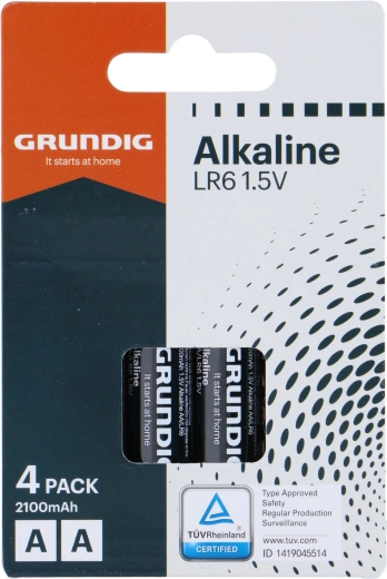 Alkaliske batterier AA GRUNDIG 2100 mAh, 4 stk.