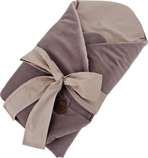 EKO bomuldssvøb Velvet med udtagelig kokosindlæg og sløjfe dark pink 75 × 75 cm