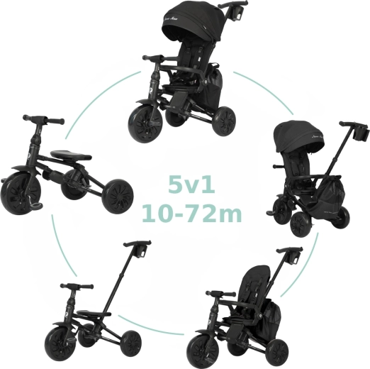 Qplay Nova Max 5-i-1 trehjulet cykel Black