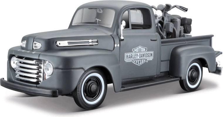 Maisto Harley-Davidson custom 1948 Ford F-1 pickup med WLA Flathead-motorcykel 1:24
