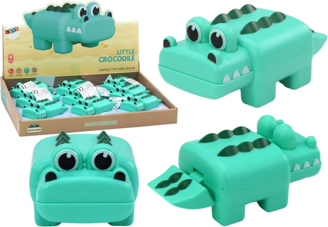 Optrækkelig badlegetøjs-krokodille grøn