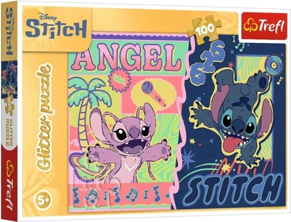 Puslespil 100 brikker Glitter "Hawaiiansk glans" Stitch (Disney) - 1 stk.
