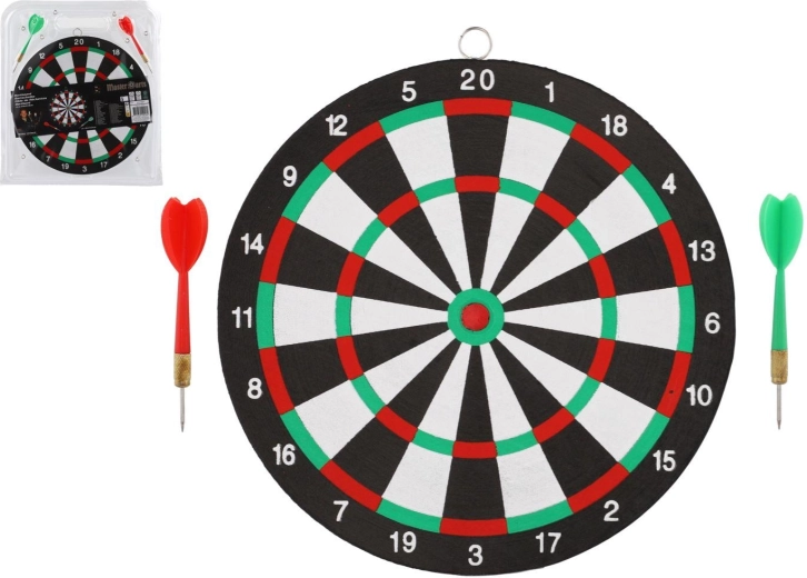Dartskive 24 cm med 2 pile