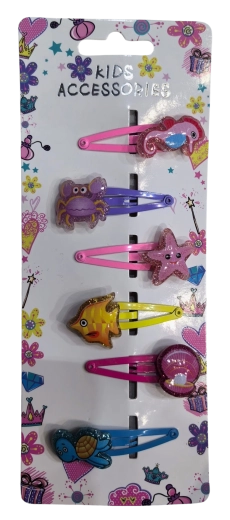 PINK sæt hårspænder med havdyr-mix, 6 stk.