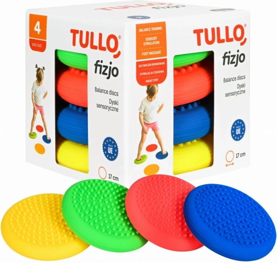 Sensoriske balancepuder med massagepunkter, sæt med 4 stk.