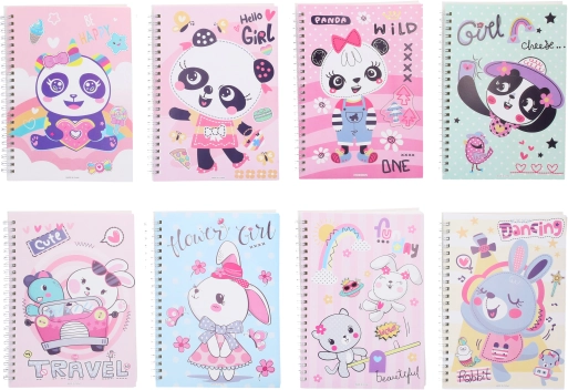 Linjeret spiralblok 14,5x20,5 cm, 80 sider