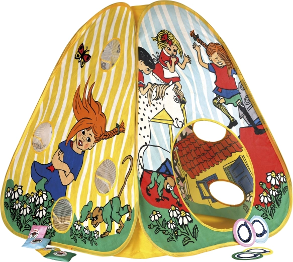 Pippi pop-up legetelt til børn med 3 spil i 1 - 1 stk.