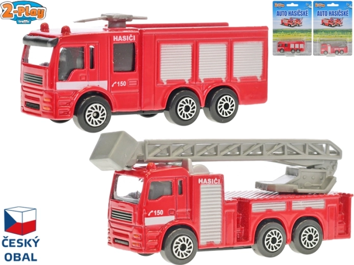 Metalmodel af brandbil 8 cm – 2-Play Traffic