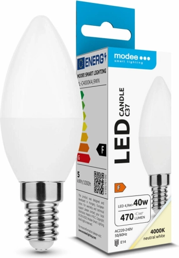 Modee LED pære Candle C37 4,9 W E14, 470 lm, neutral hvid