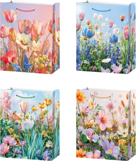 Gavepose L med engblomster