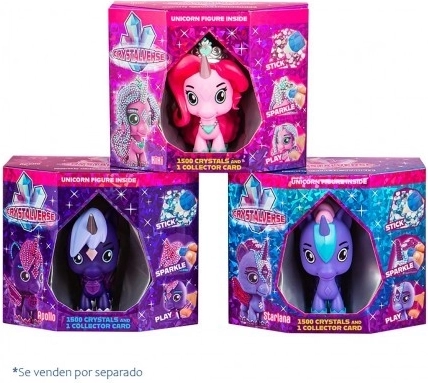 Crystalverse galaktisk enhjørning – kreativt sæt med krystaller 11 cm