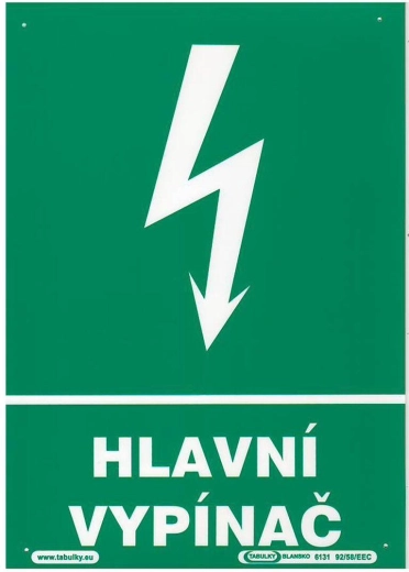 Sikkerhedsskilt – hovedafbryder A4 plast