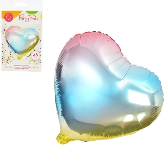 Iridescerende folieballon hjerte 45 cm
