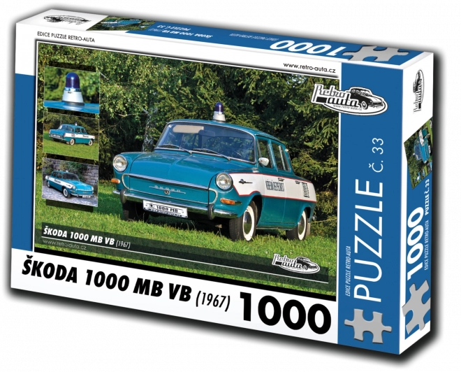 Retro biler puslespil Škoda 1000 MB VB (1967) – 1000 brikker