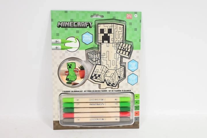 Minecraft kreativ 2D-figur til farvelægning med 5 akrylmarkers