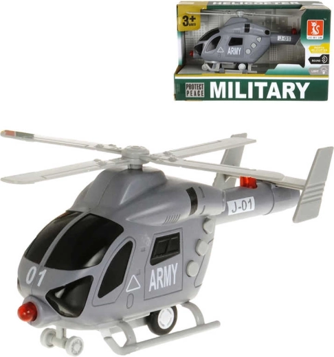 Militær plastikhelikopter på batteri med lys og lyd - 1 stk.