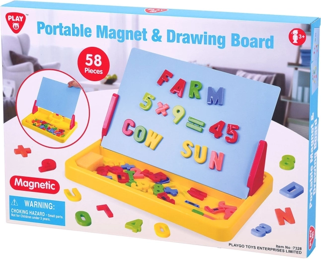Playgo bærbar magnetisk og tegnetavle 58 stk.