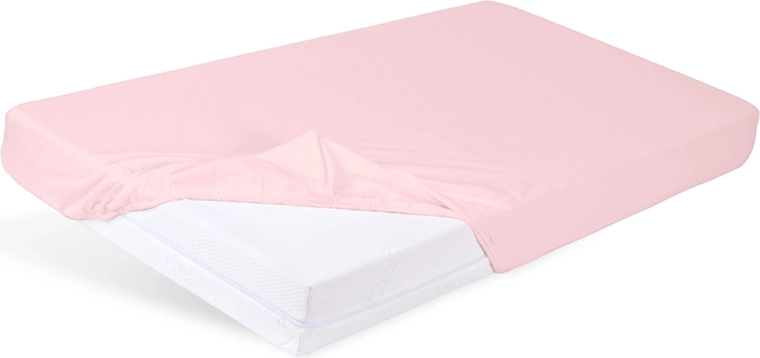 BabyMatex faconsyet jersey-lagen til tremmeseng 60 × 120 cm støvet rosa