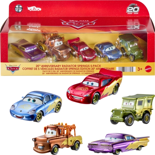 Mattel Disney Pixar Cars jubilæums-samlersæt med 5 metalbiler til 20-års jubilæet
