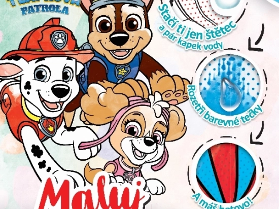 Vandmalebog A4 Paw Patrol - Tlapková Patrola
