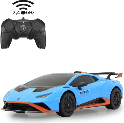 RC-bil Lamborghini Huracán STO i målestoksforholdet 1:24, blå