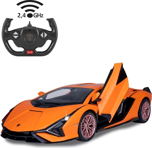 Jamara Lamborghini Sián FKP 37 RC-bil med fjernbetjening 1:14 orange 2,4 GHz, manuelle døre – 1 stk.
