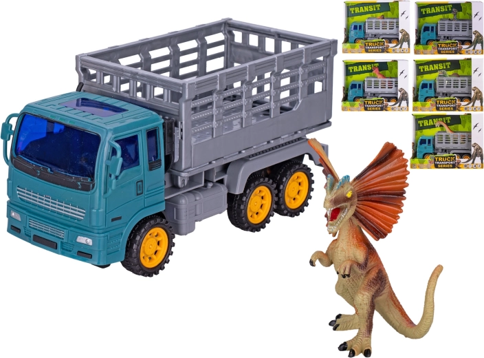Friktionslastbil med dinosaurfigur