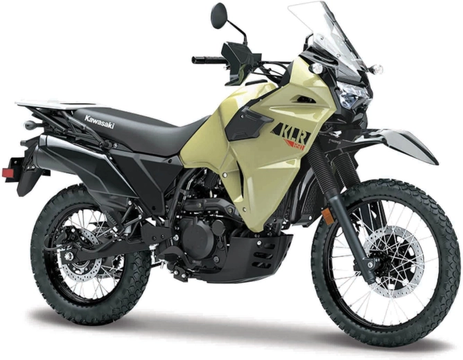 Maisto motorcykel Kawasaki KLR 650 khaki sort 1:18