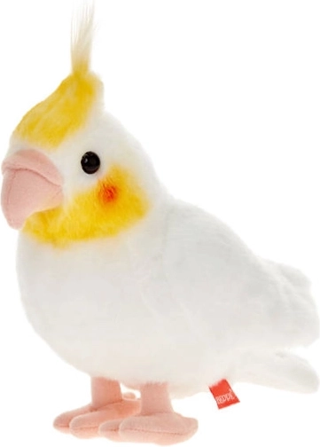 Hvid nymfeparakit plysdyr 20 cm