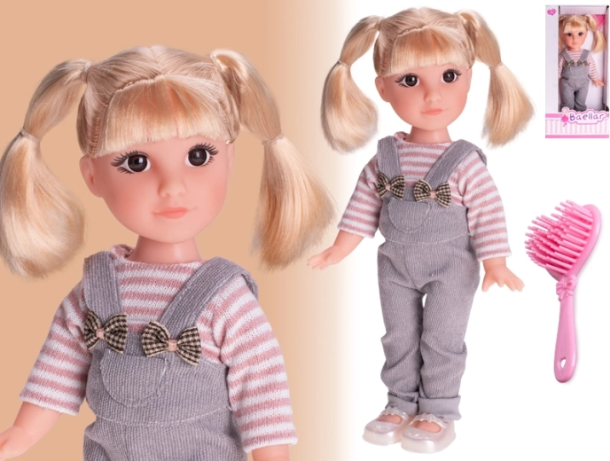 Modedukke med langt blond hår 30 cm