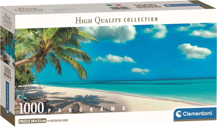 Panoramisk puslespil Gyngen ved havet 1000 brikker CLEMENTONI