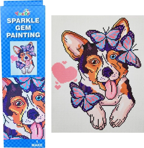 Diamantmaling – hund (kreativt sæt til børn)