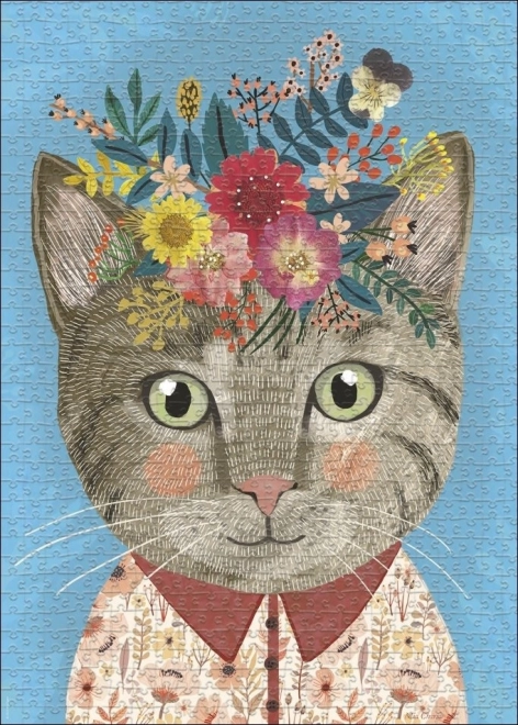 Puzzle HEYE Floral Friends: Smuk kat 1000 brikker