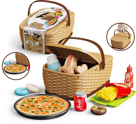 Børne-picnickurv – pizzasæt