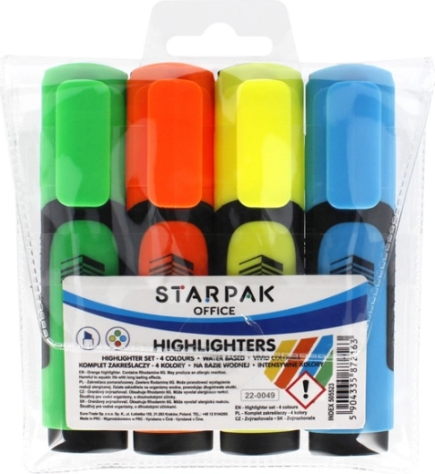 Sæt med STARPak overstregningstuscher i 4 farver